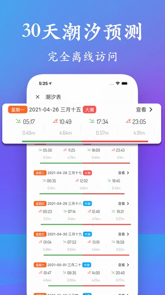 潮汐表app宣传图