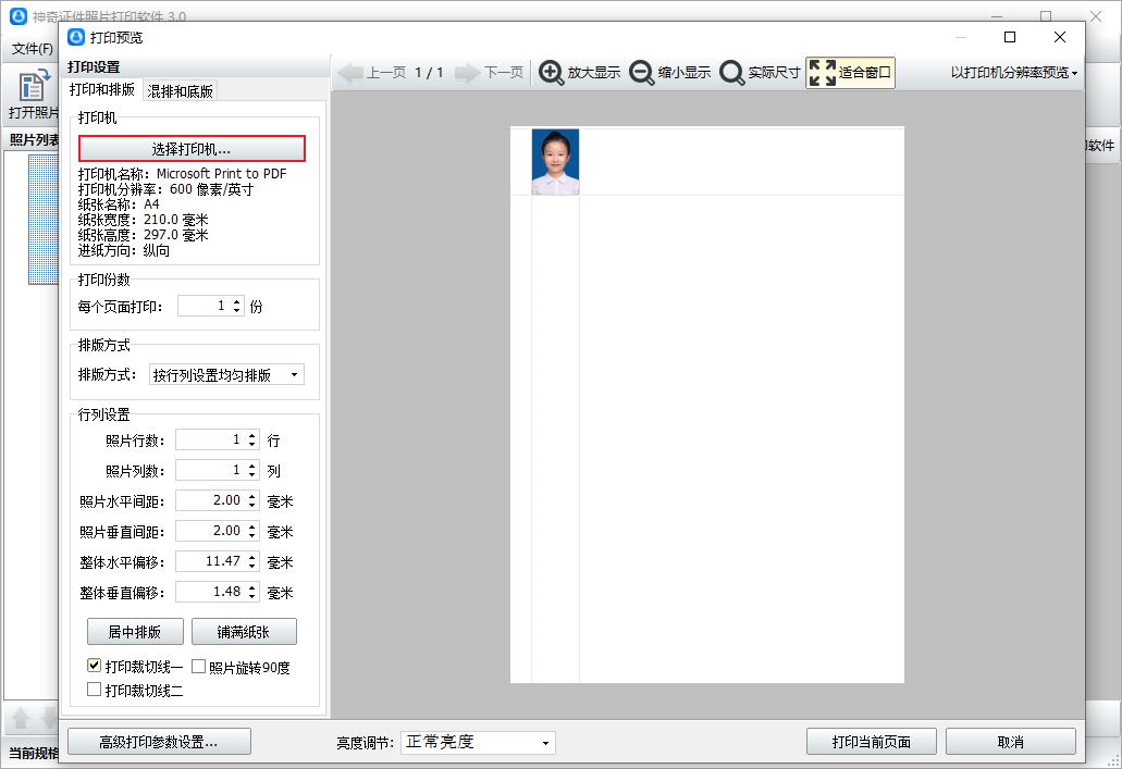 神奇证件照片打印软件截图1