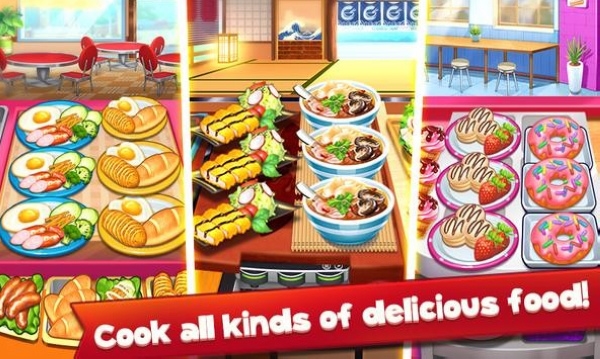 餐厅烹饪疯狂厨师与家居设计宣传图