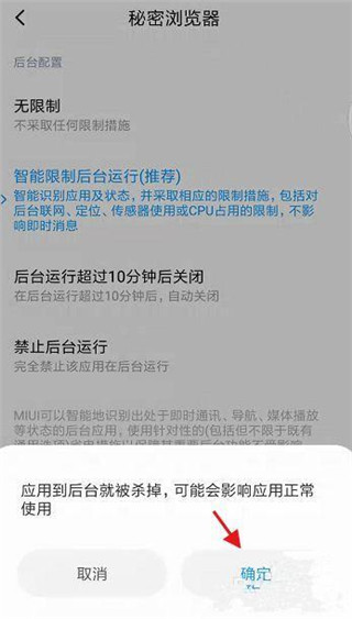 秘密浏览器如何禁止后台运行图片8